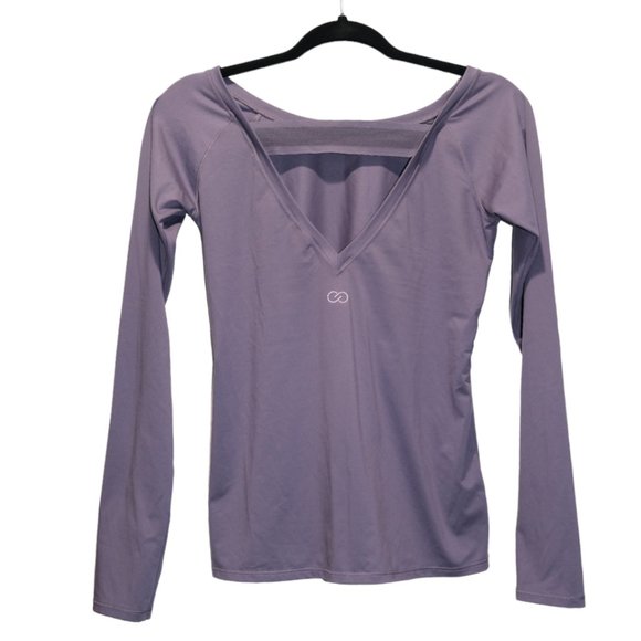 Calia Elastic Back Long Sleeve V neck back top - Picture 3 of 3